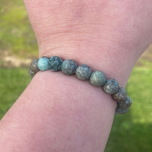 Blue Jade Crystal Bead Bracelet