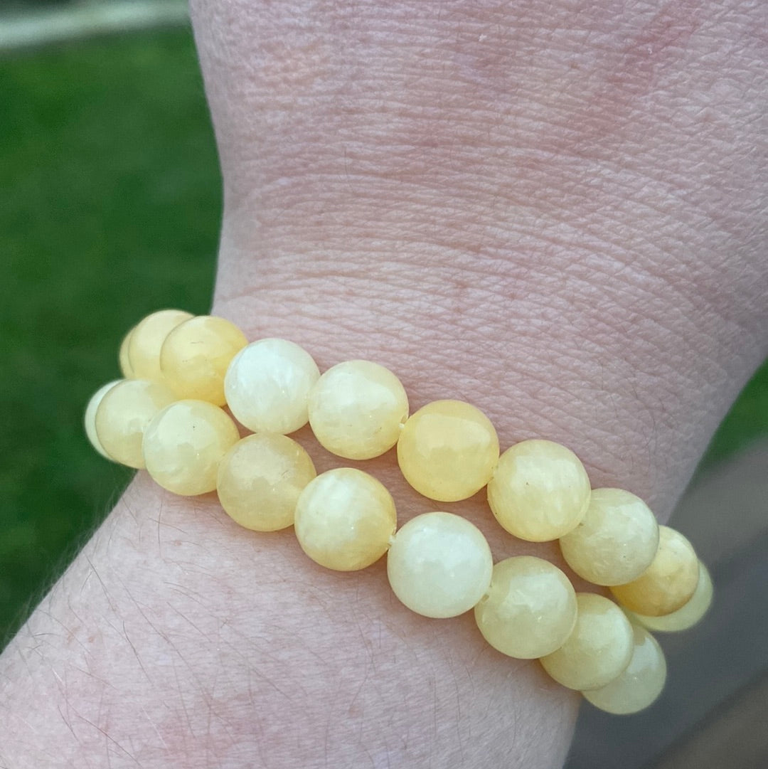Yellow Jade Crystal Bead Bracelet