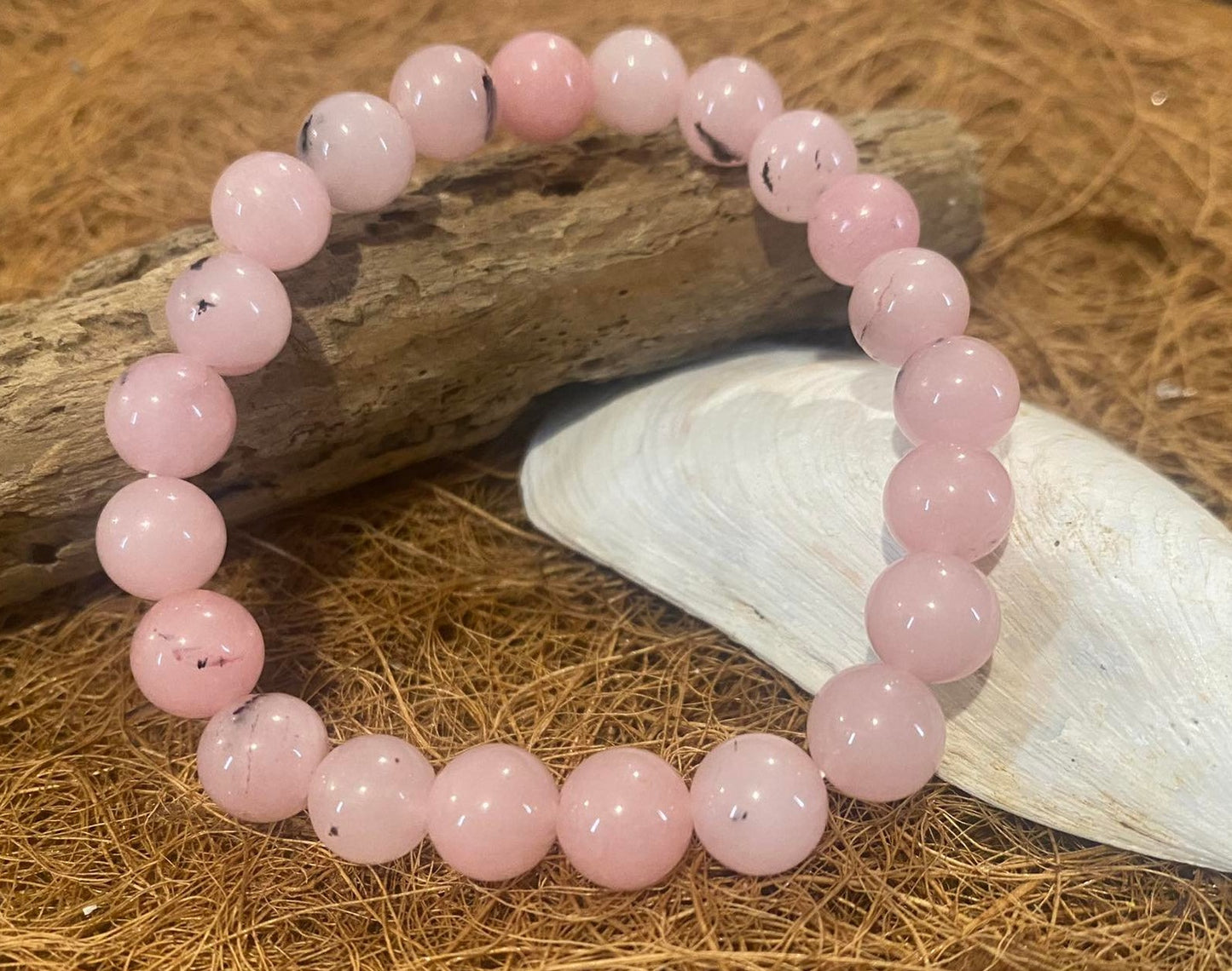 Pink Opal Crystal Bead Bracelet