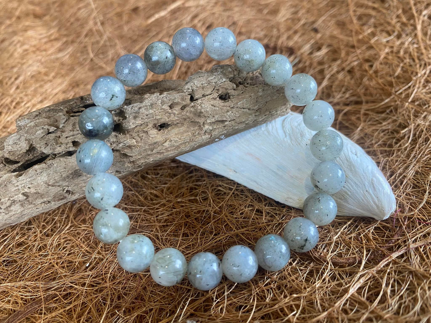 Labradorite Crystal Bead Bracelet