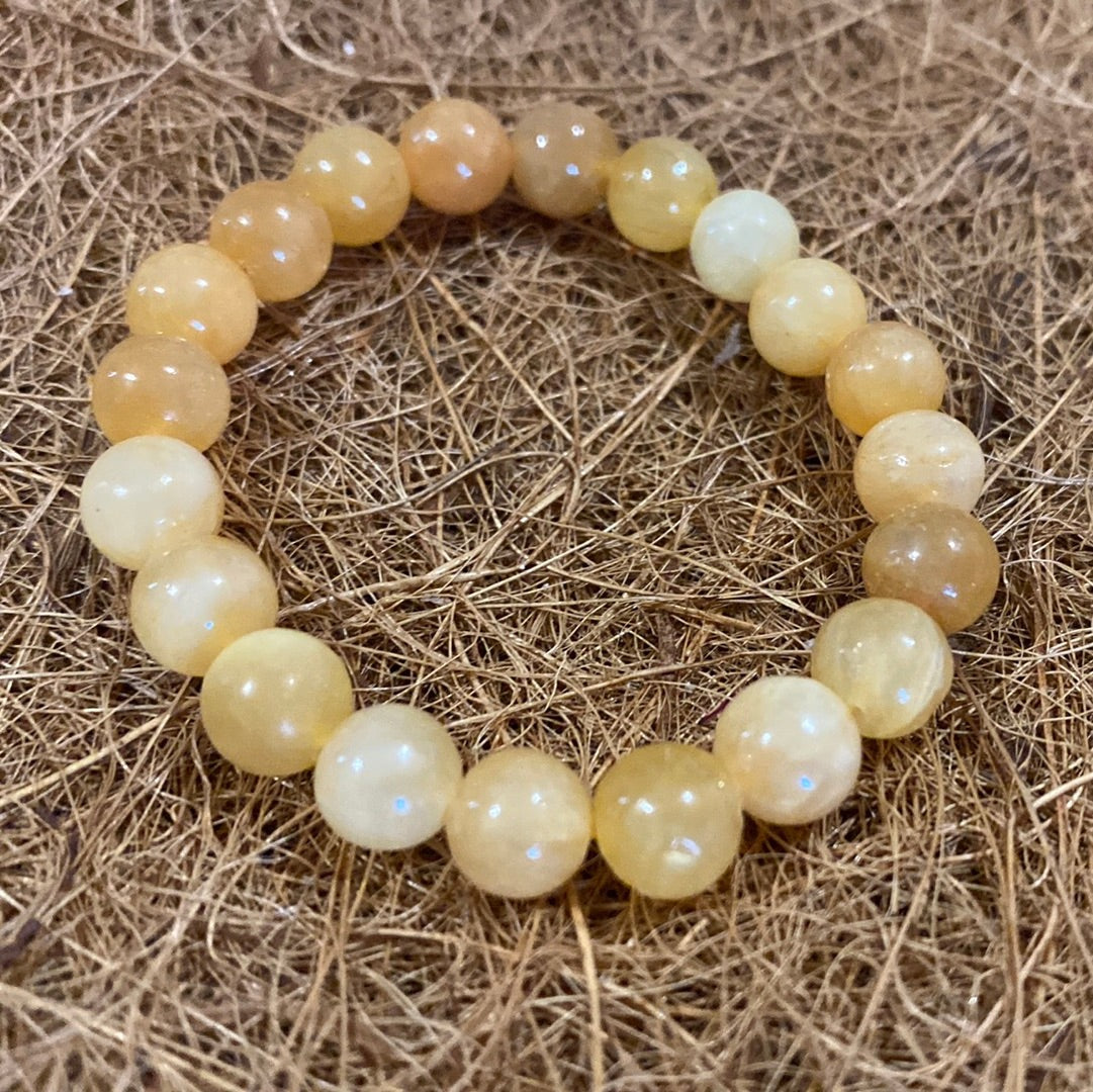 Honey Calcite Crystal Bead Bracelet